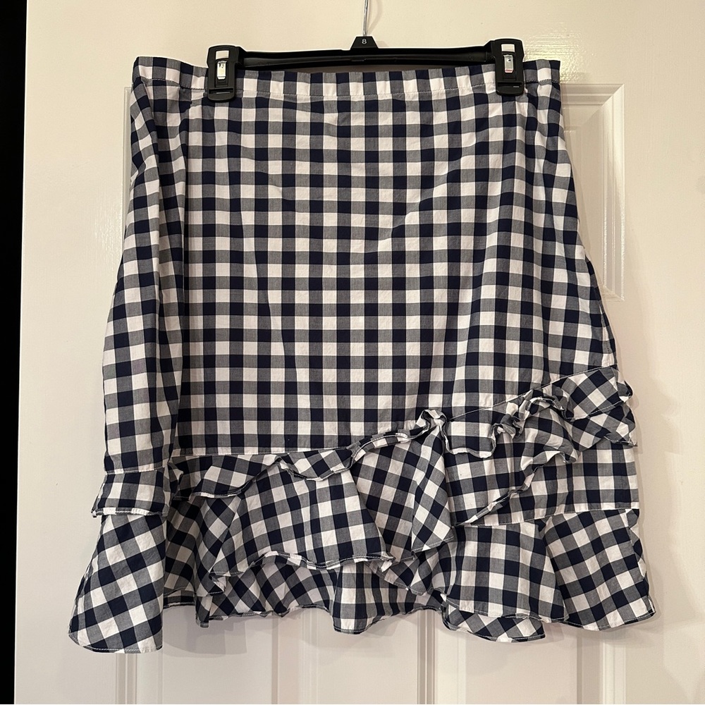 Draper James gingham ruffle skirt